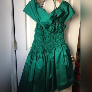 Formal Emerald Green Taffeta Dress by Betsy & Adam